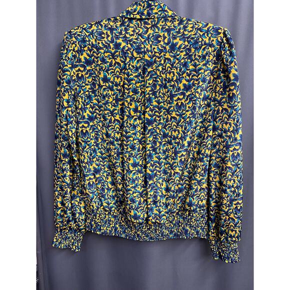 Vintage three flaggs California floral yellow & blue top (b42) - Picture 11 of 11